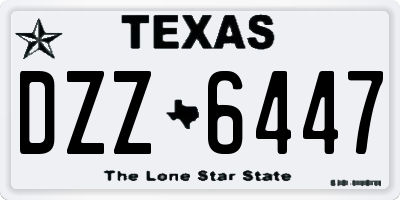 TX license plate DZZ6447