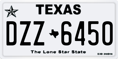 TX license plate DZZ6450