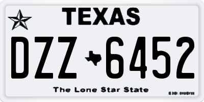 TX license plate DZZ6452