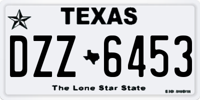 TX license plate DZZ6453