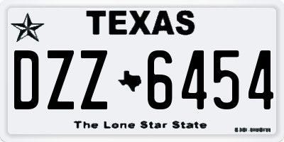 TX license plate DZZ6454