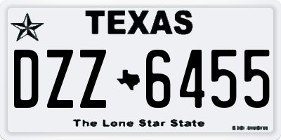 TX license plate DZZ6455