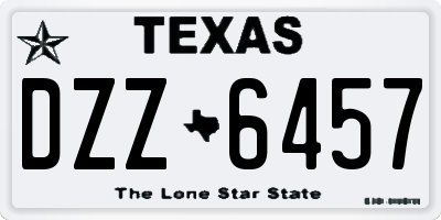TX license plate DZZ6457