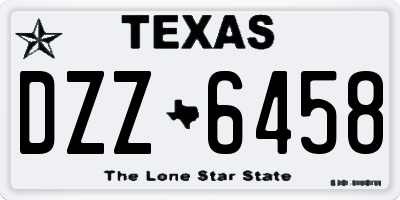 TX license plate DZZ6458