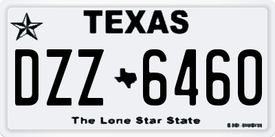 TX license plate DZZ6460