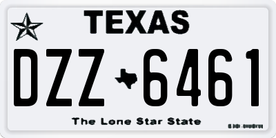 TX license plate DZZ6461