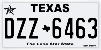 TX license plate DZZ6463