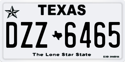 TX license plate DZZ6465