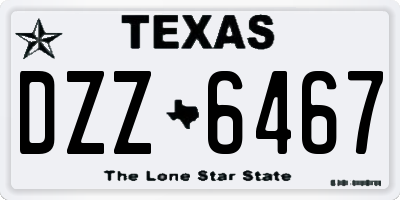 TX license plate DZZ6467