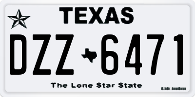 TX license plate DZZ6471