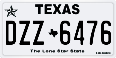 TX license plate DZZ6476