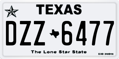 TX license plate DZZ6477