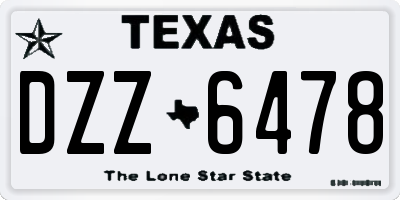 TX license plate DZZ6478