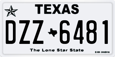 TX license plate DZZ6481