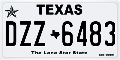 TX license plate DZZ6483