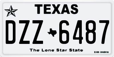 TX license plate DZZ6487