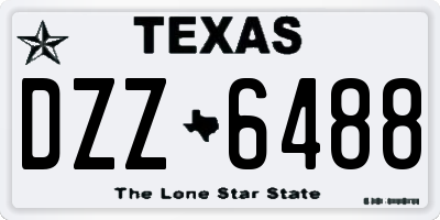 TX license plate DZZ6488