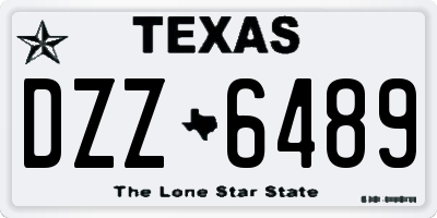 TX license plate DZZ6489