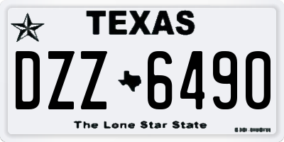 TX license plate DZZ6490