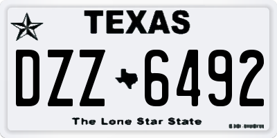 TX license plate DZZ6492
