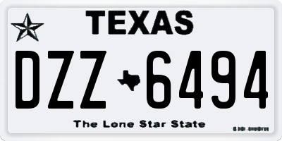 TX license plate DZZ6494