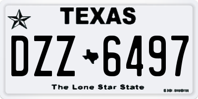 TX license plate DZZ6497