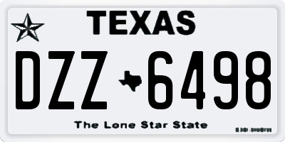TX license plate DZZ6498