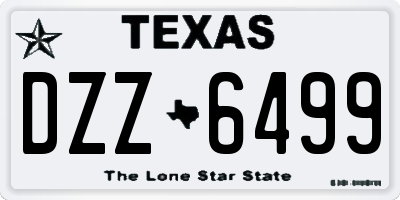 TX license plate DZZ6499