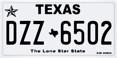 TX license plate DZZ6502