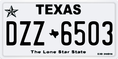 TX license plate DZZ6503