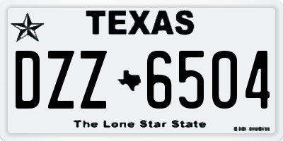 TX license plate DZZ6504