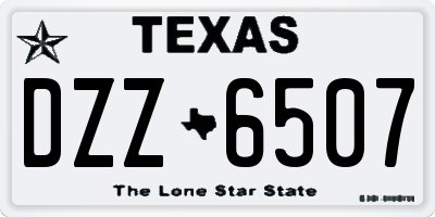 TX license plate DZZ6507