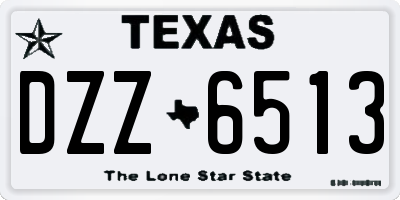 TX license plate DZZ6513