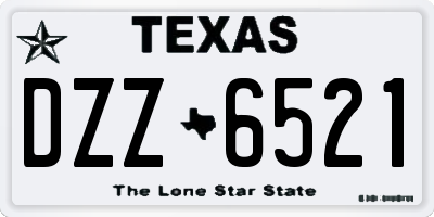 TX license plate DZZ6521