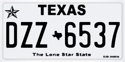 TX license plate DZZ6537