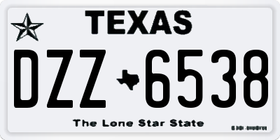 TX license plate DZZ6538