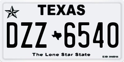 TX license plate DZZ6540