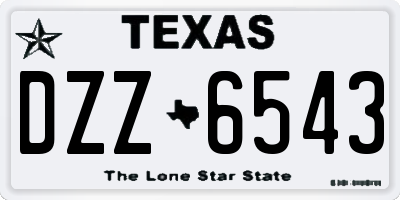 TX license plate DZZ6543