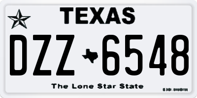 TX license plate DZZ6548