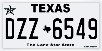 TX license plate DZZ6549