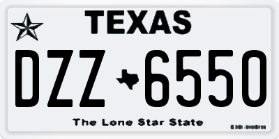 TX license plate DZZ6550