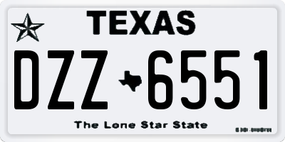 TX license plate DZZ6551