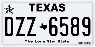 TX license plate DZZ6589