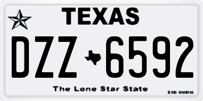 TX license plate DZZ6592