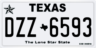 TX license plate DZZ6593