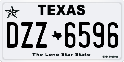 TX license plate DZZ6596