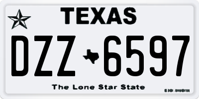 TX license plate DZZ6597