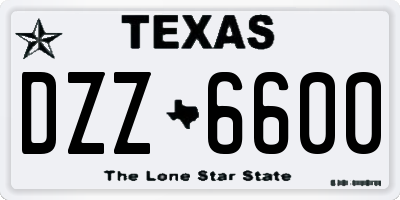 TX license plate DZZ6600