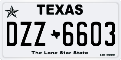 TX license plate DZZ6603