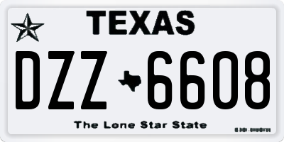 TX license plate DZZ6608